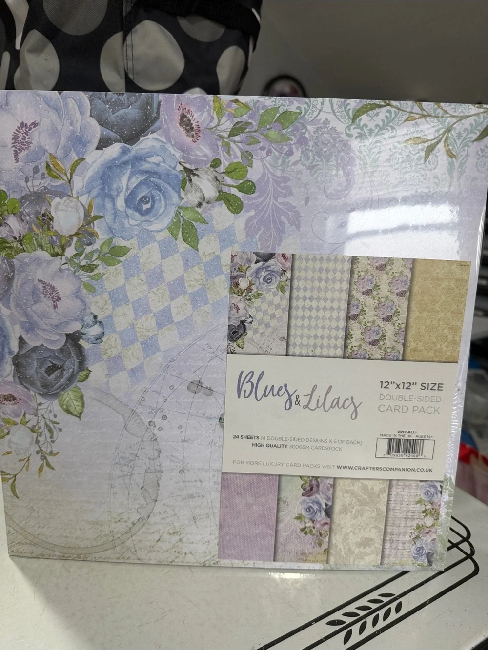 Crafters Companion Blues & Lilacs Double-Sided Card Pack